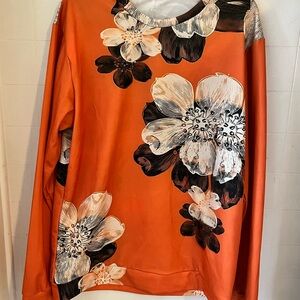 Orange floral sweatshirt